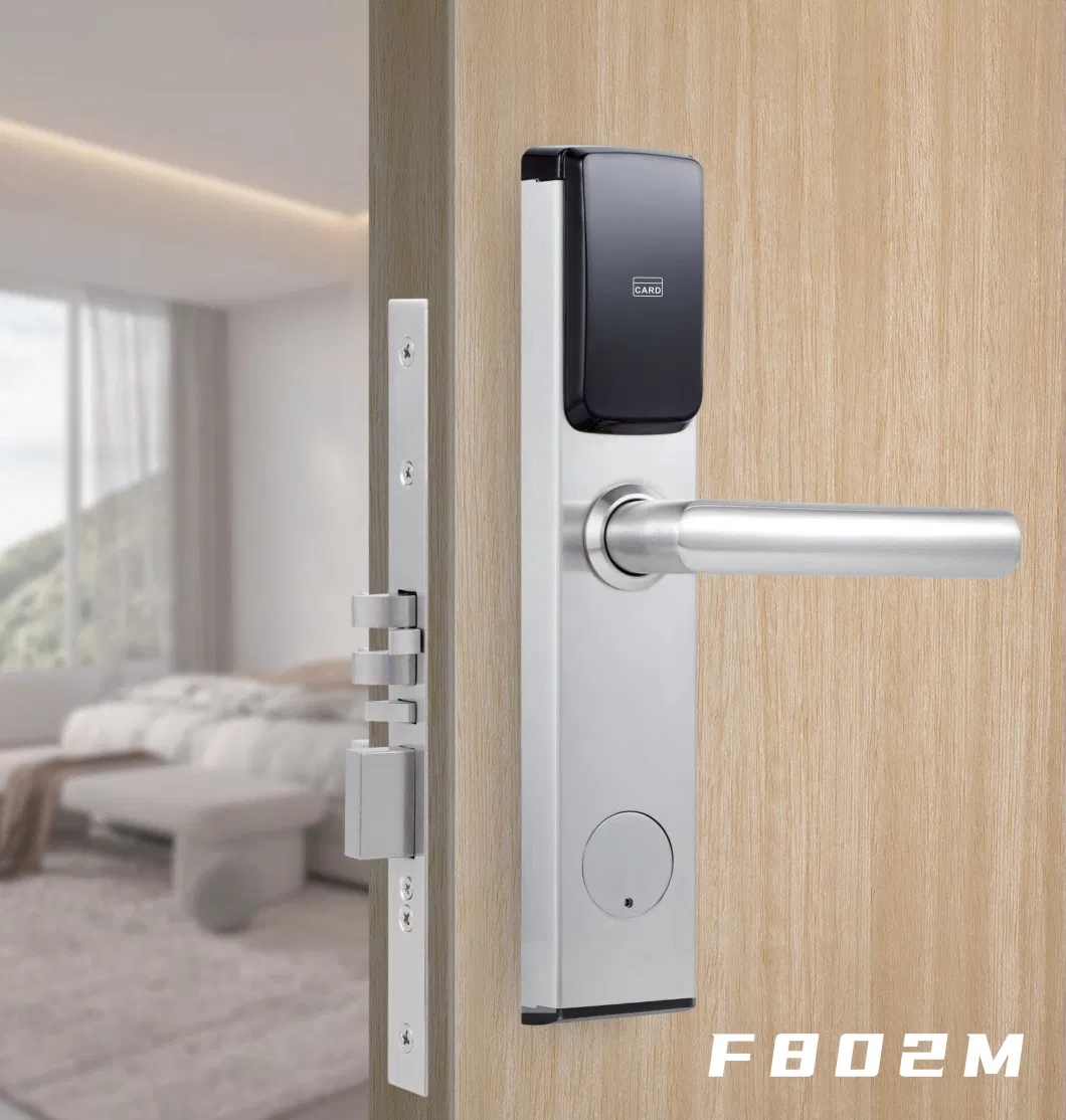 Smart Door Locks Silver Modern Smart Digital Keys RFID Card Hotel Door Lock for Apartment Hotel