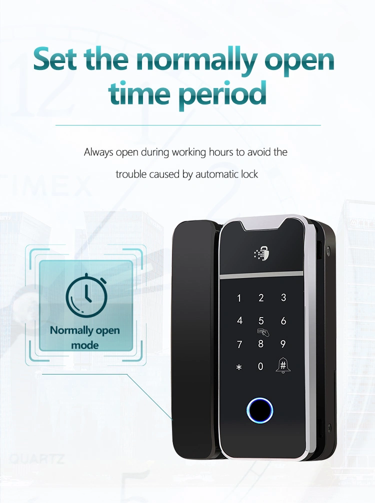 Password Keyless Ttlock APP Remote Fingerprint Digital Glass Door Smart Lock