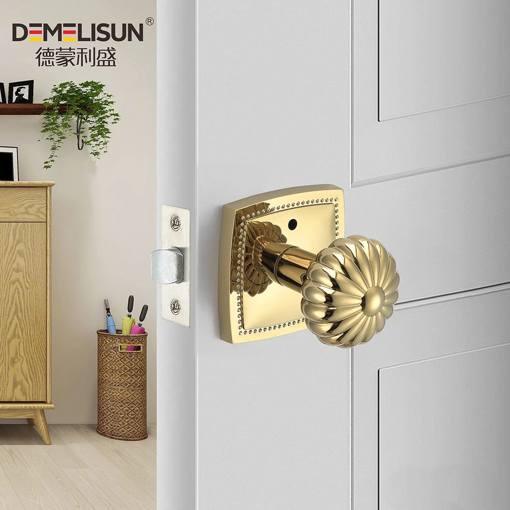 Wenzhou Liwng Antique Brass Aluminum Curved Lever Door Handle for Interior Door Lock