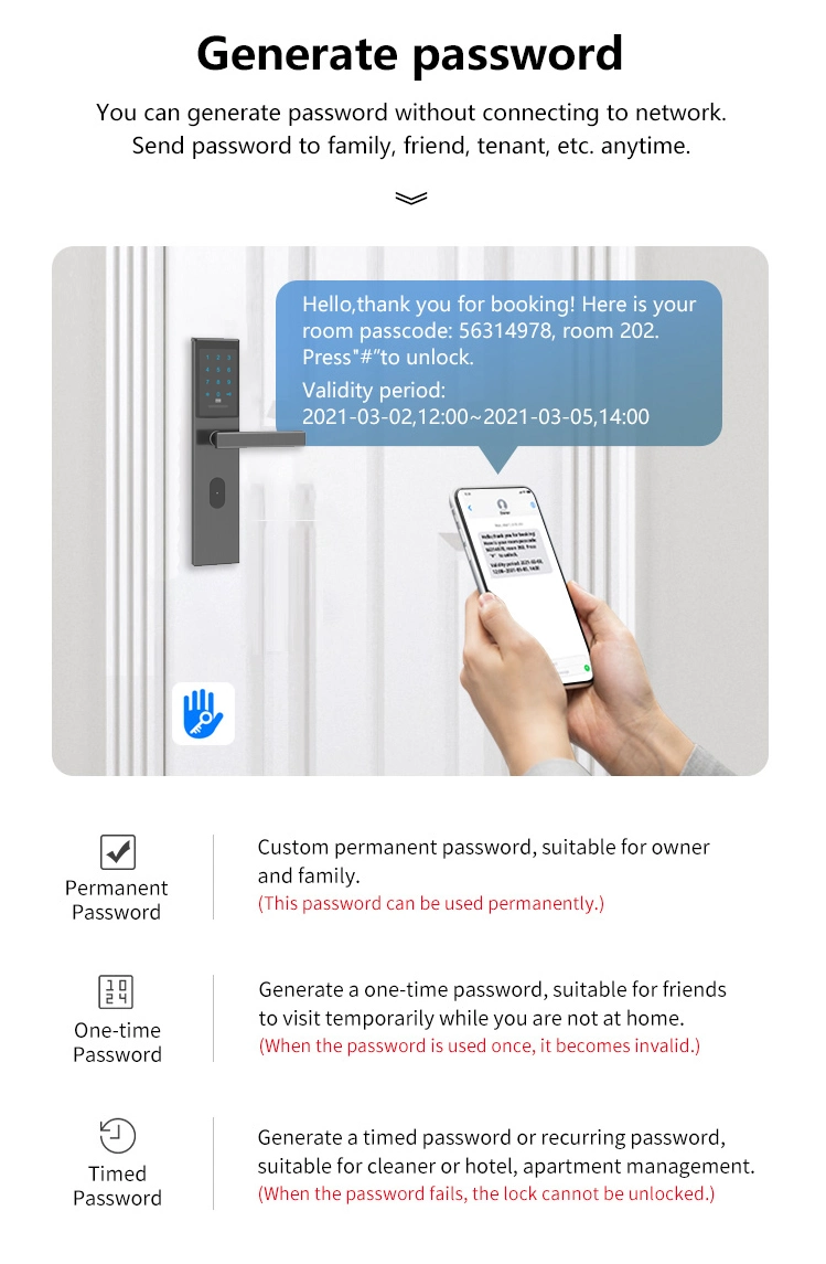 Wireless Ttlock APP Smart Combination Lock with 6068 Mortise for Steel Door