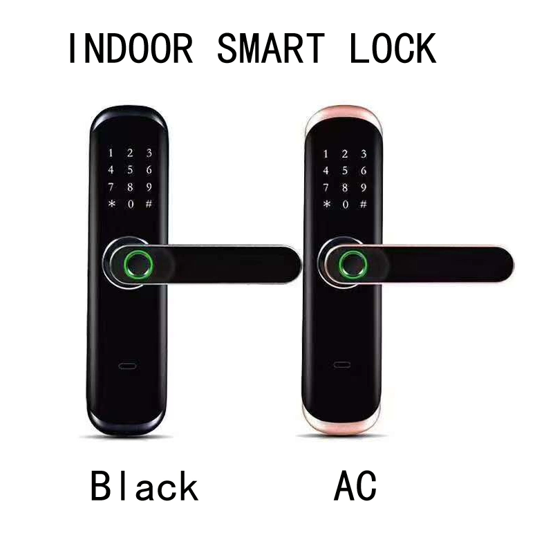 Wooden Indoor Fingerprint Password Card Unlock Smart Door Lock