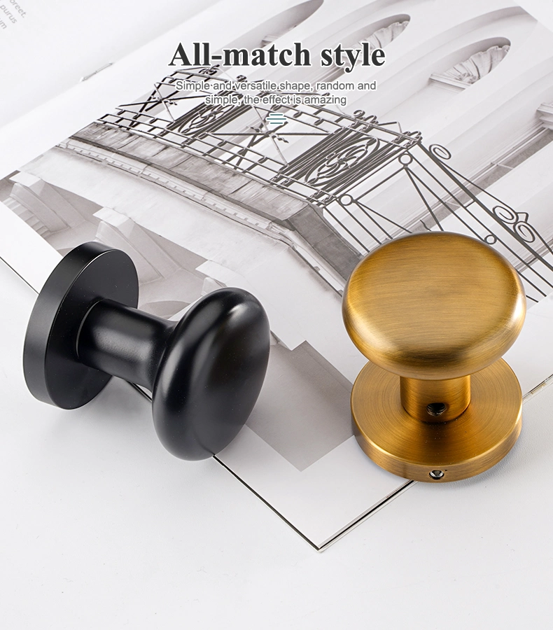 Modern Simple Zinc Alloy Mushroom Round Shape Door Lock, Easy to Install Office and Home Inner Door Lock