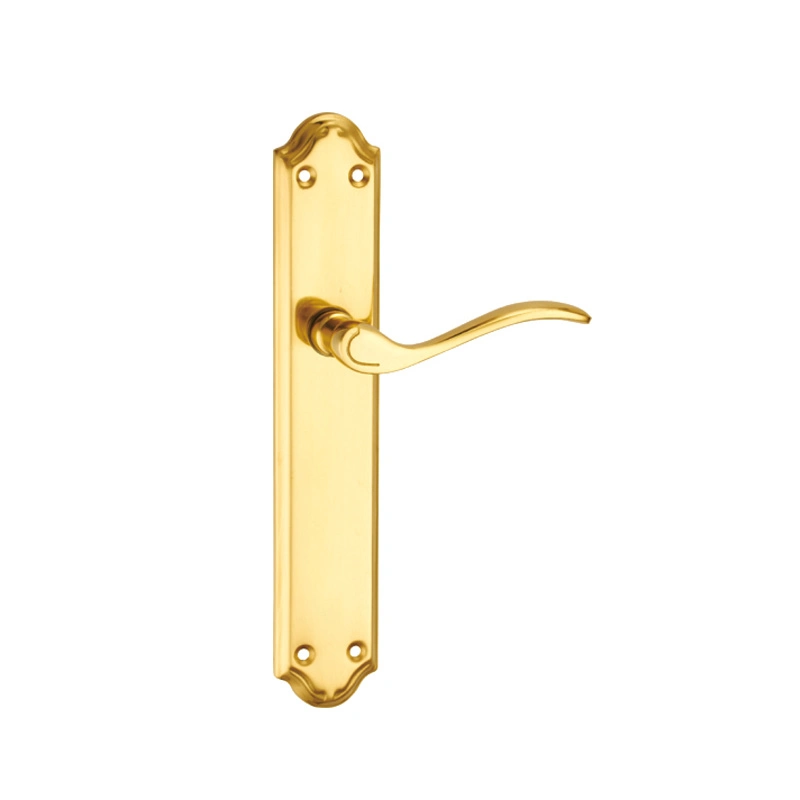 Wen Zhou Door Locks Aluminum Zinc Alloy Interior Gold Door Handle with Plate