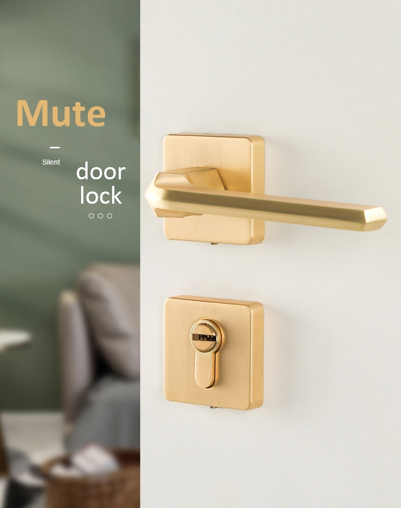 Bedroom Decoration Door Handle Hot Sale Interior Door Lock Brushed Brass Zinc Alloy Door Set