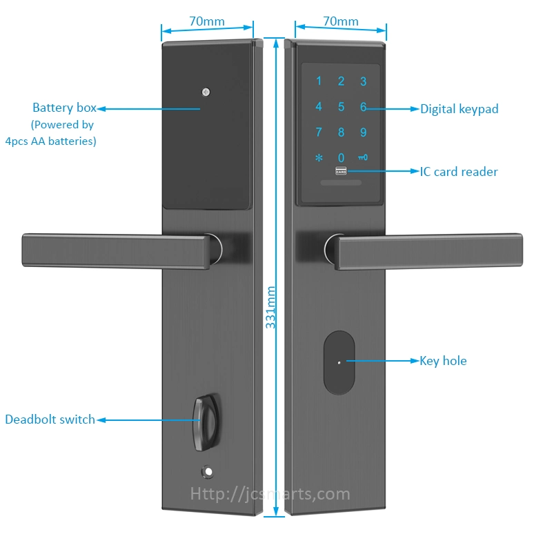 Wireless Ttlock APP Smart Combination Lock with 6068 Mortise for Steel Door