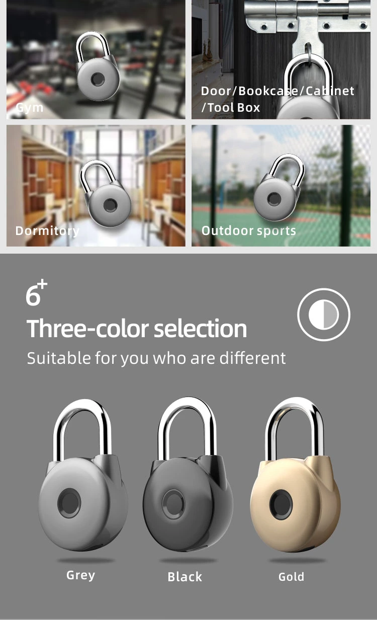 Rechargeable USB Quick Unlock Smart Biometric Thumbprint Padlock Fingerprint Padlock Smart Lock