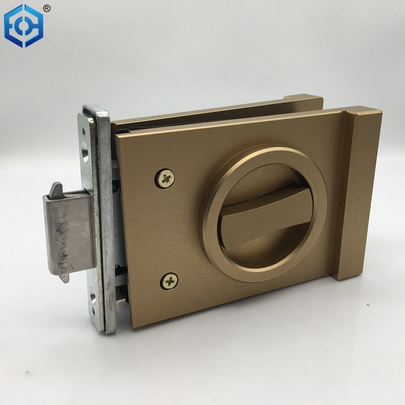 Golden Aluminum Slim Frame Sliding Glass Door Handle Lock