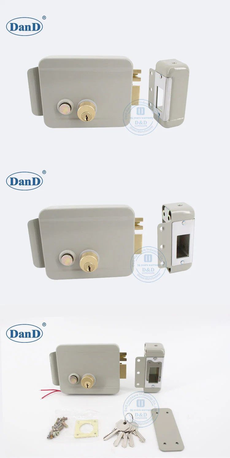 Smart Security Lock Hardware 12V Electric Rim Door Lock Manufacturers