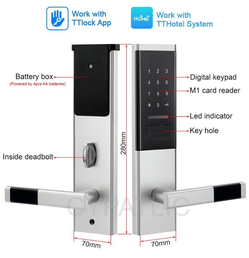 Electronic Keyless NFC Card Ttlock Smart Combination Digital Door Lock Bluetooth