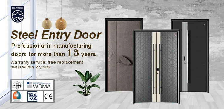 Luxury Smart Lock Steel Residential Main Entrance Design Modern Steel Front Doors