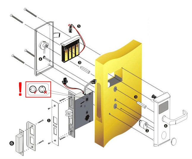 Hotel Room Door Security Keyless MIFARE Card Lock with Software