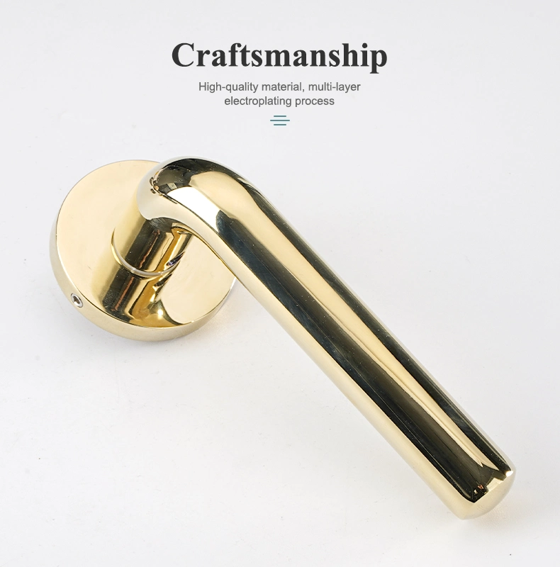 Manufacturer Classic Zinc Alloy Gold Door Lock Set Interior Passage Wooden Door Handle