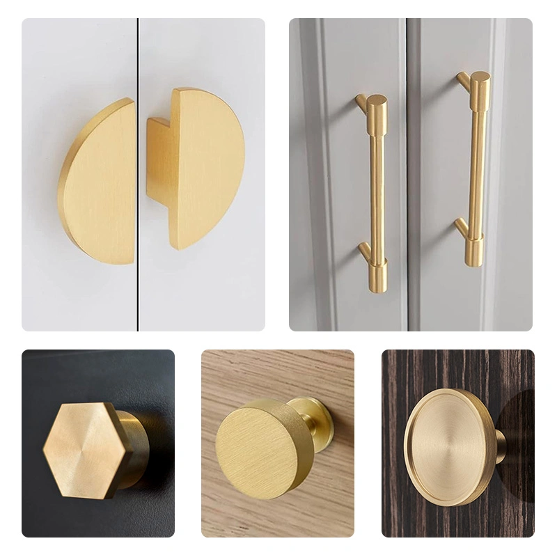 Koppalive Gold Luxury Kitchen Door Knob Brass Handle for Cabinet and Drawer