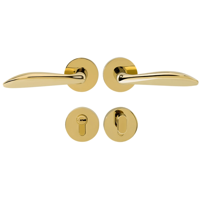 Zinc Alloy Single Type Gold Door Lock Handle for Bedroom (Sn-9)