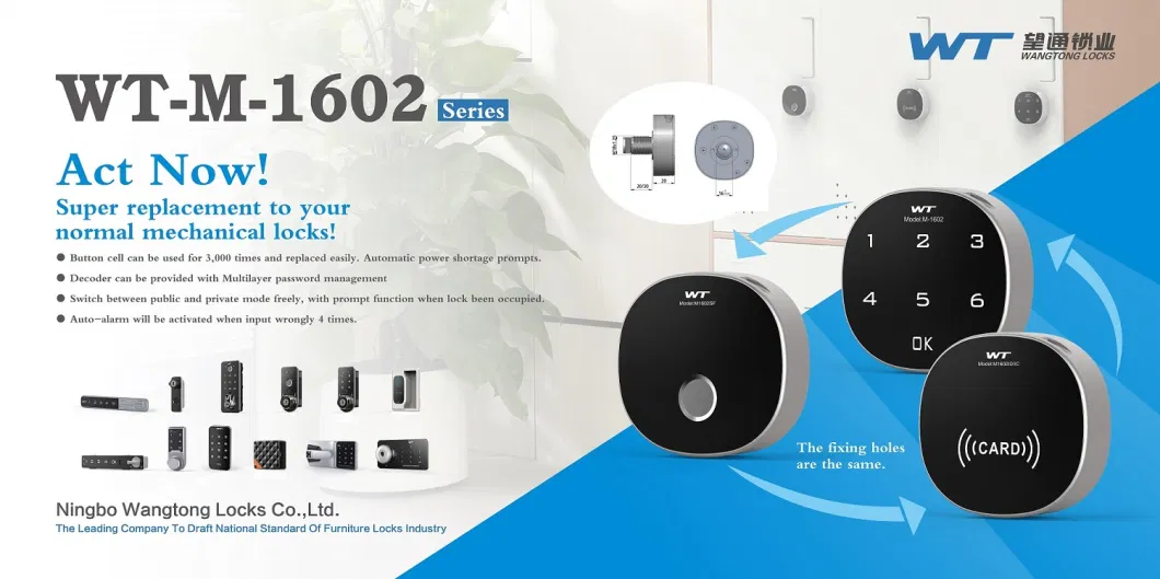 Semiconductor Fingerprint with Touch Pad Smart Digital Cabinet Lock Wt-M-1703-Sf