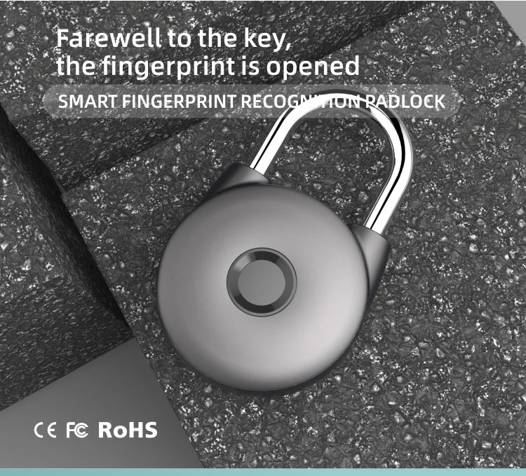 Rechargeable USB Quick Unlock Smart Biometric Thumbprint Padlock Fingerprint Padlock Smart Lock