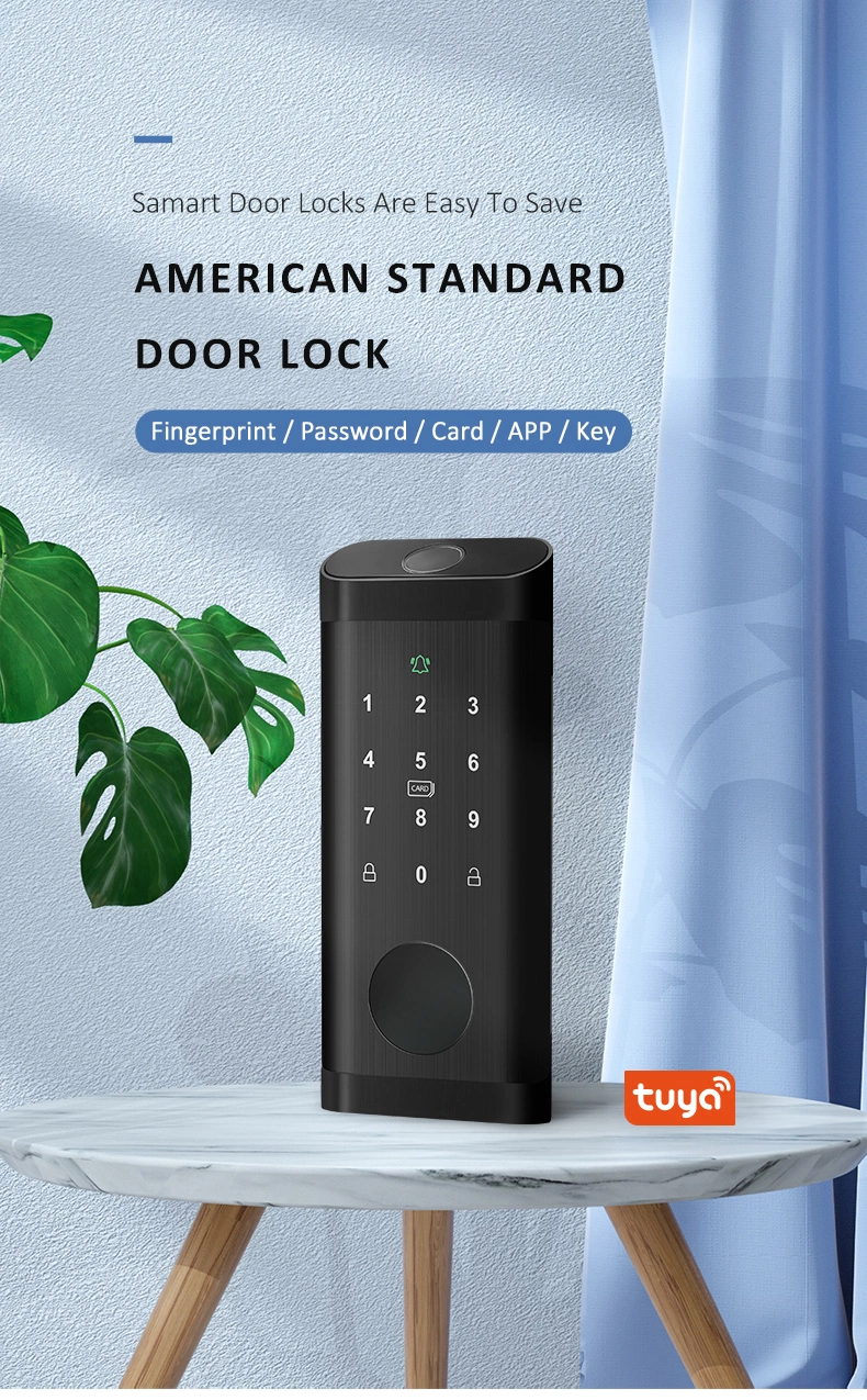 Smart Home Tuya APP Control Door Lock Intelligent Fingerprint Key Password Card Smart Door Lock