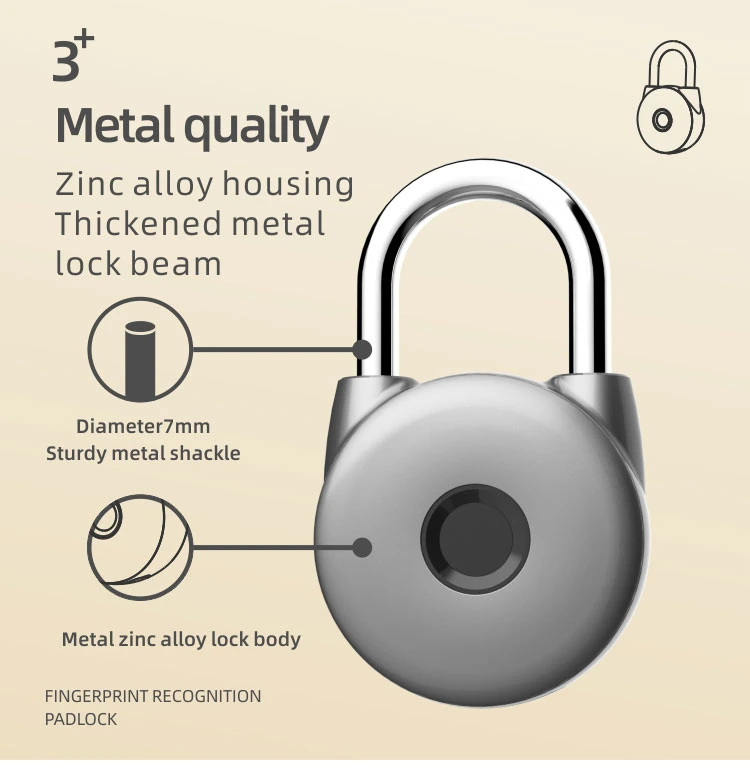 Rechargeable USB Quick Unlock Smart Biometric Thumbprint Padlock Fingerprint Padlock Smart Lock