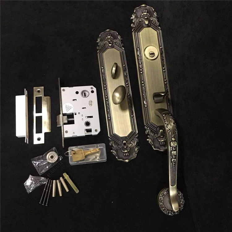 Wholesale Zinc Alloy Entrance Handleset Door Lock with Polished Brass Finish (US 3)