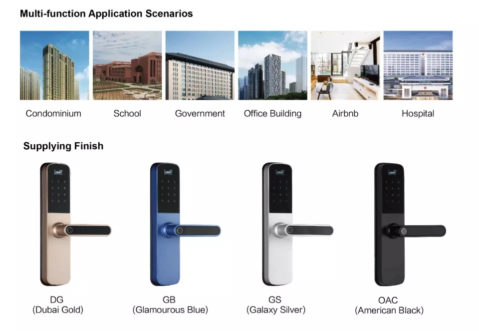 Fingerprint Bluetooth Smart Electronic Security Safe Handle Door Entry Lock