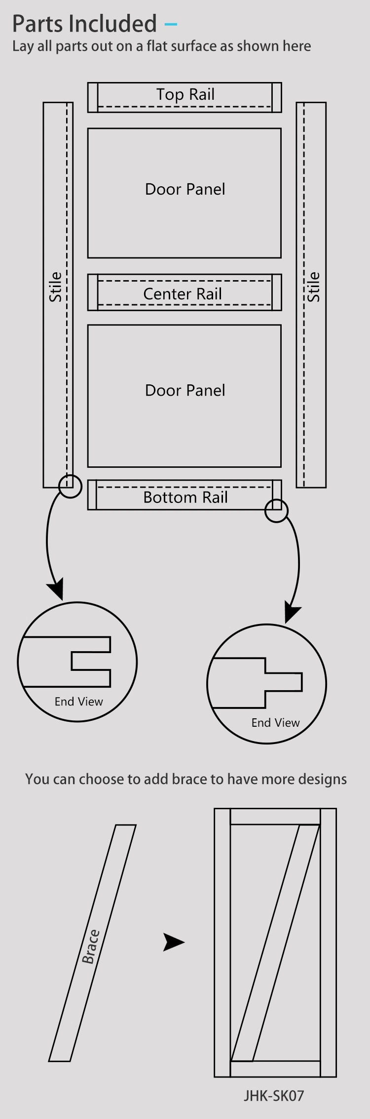 Hospital Wholesale Bedroom Pine Wood Pine Wood Hardware Lock Shaker Door (JHK-SK05-1)