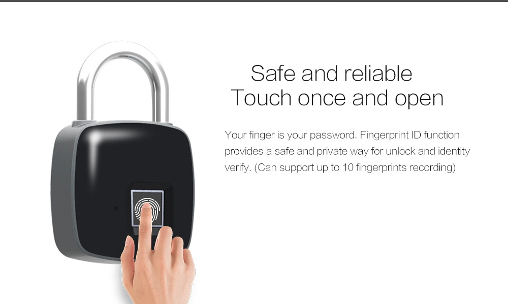 Smart Fingerprint Padlock P3 Fingerprint Lock IP66 Waterproof Keyless Anti-Theft Padlock Suitcase Bag Luggage Lock + Fast Ship