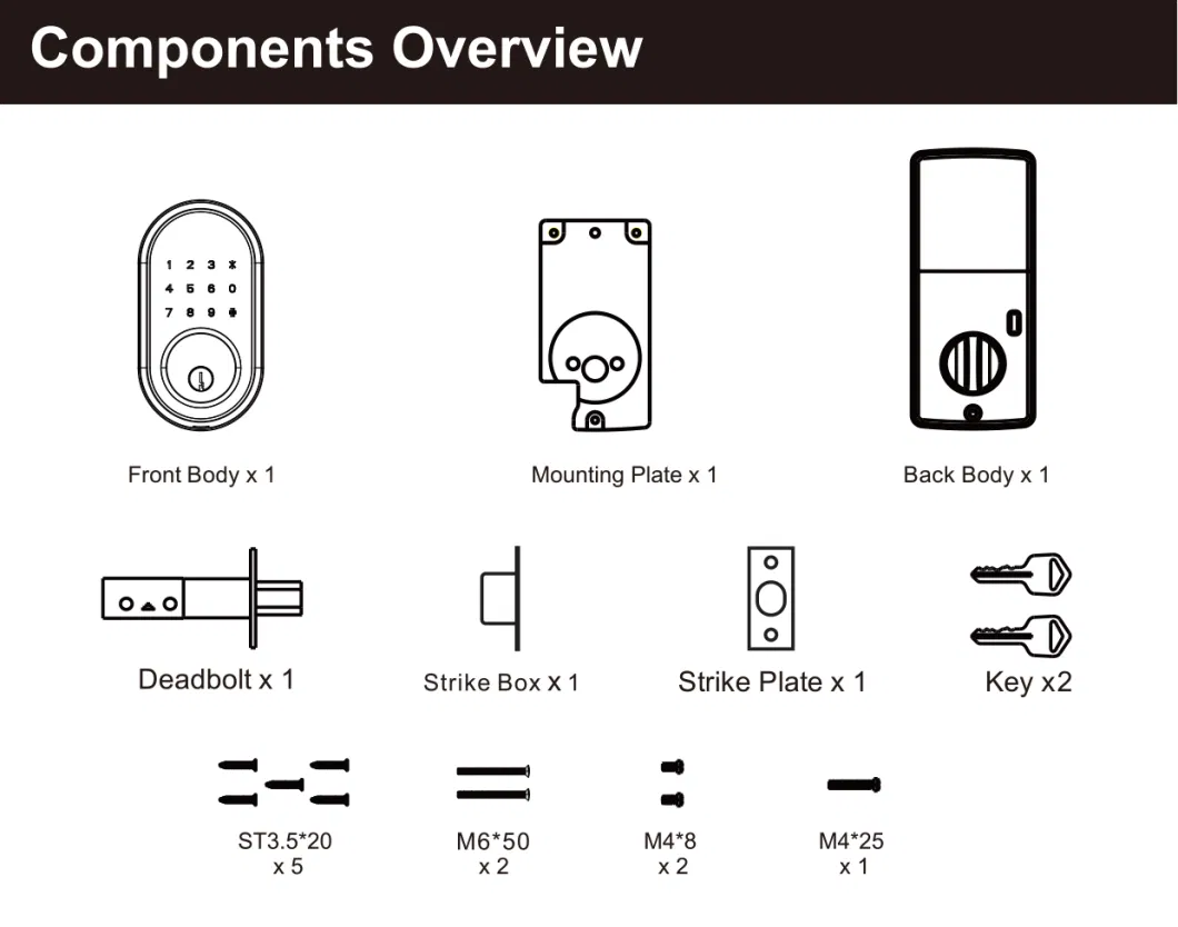 Quick Installation Electronic Locks Smart Lock Digital Deadbolt Cerraduras Inteligentes WiFi Tuya APP Dead Bolt Smart Door Lock