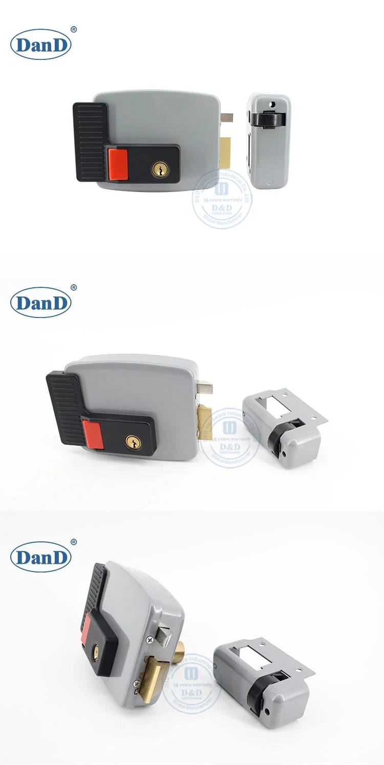 Brass Electric Rim Door Pushbutton Electromagnetic Smart Door Lock