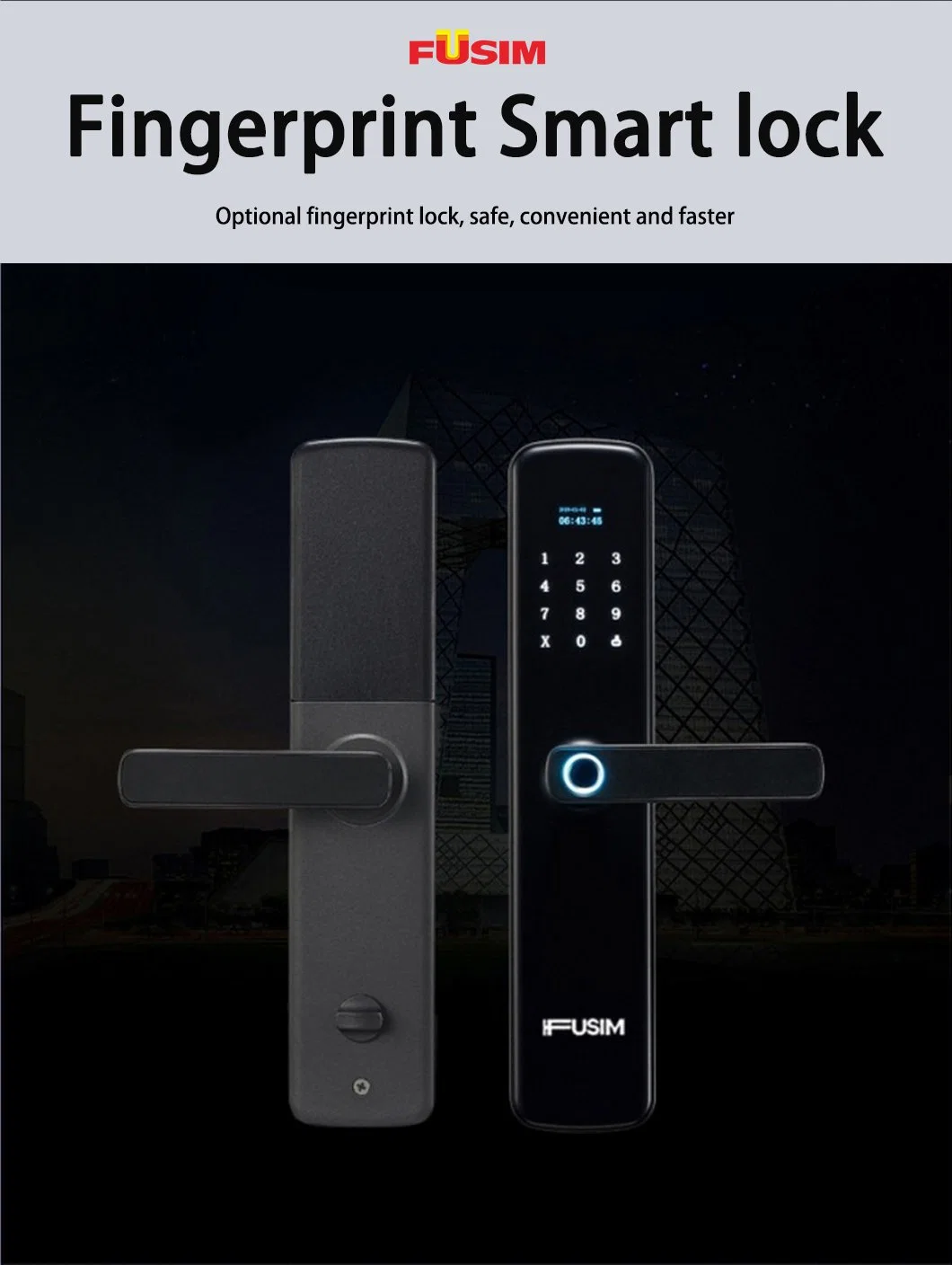 Fusim Security Steel Room Door with Smart Lock