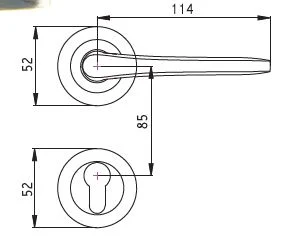 B-RM1305-AB Door Lock Antique Brass Door Handle