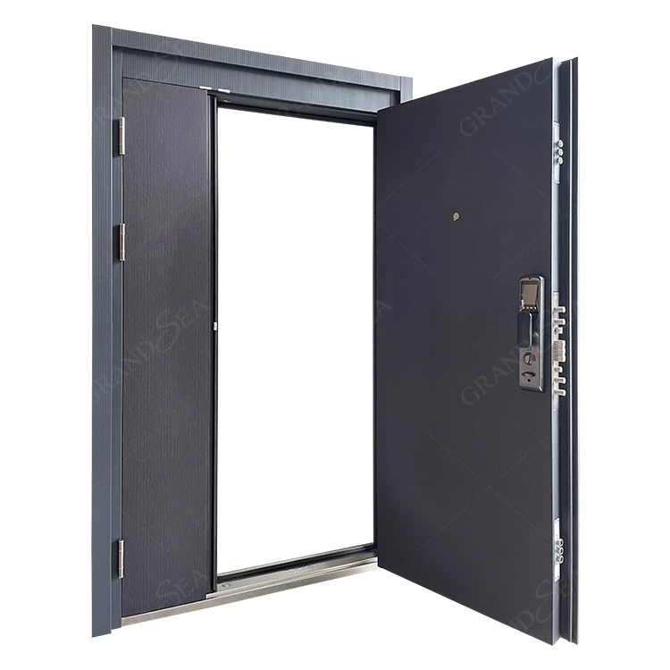 Modern American Luxury Black House Exterior Security Stainless Steel Front Entry Doors with Smart Lock