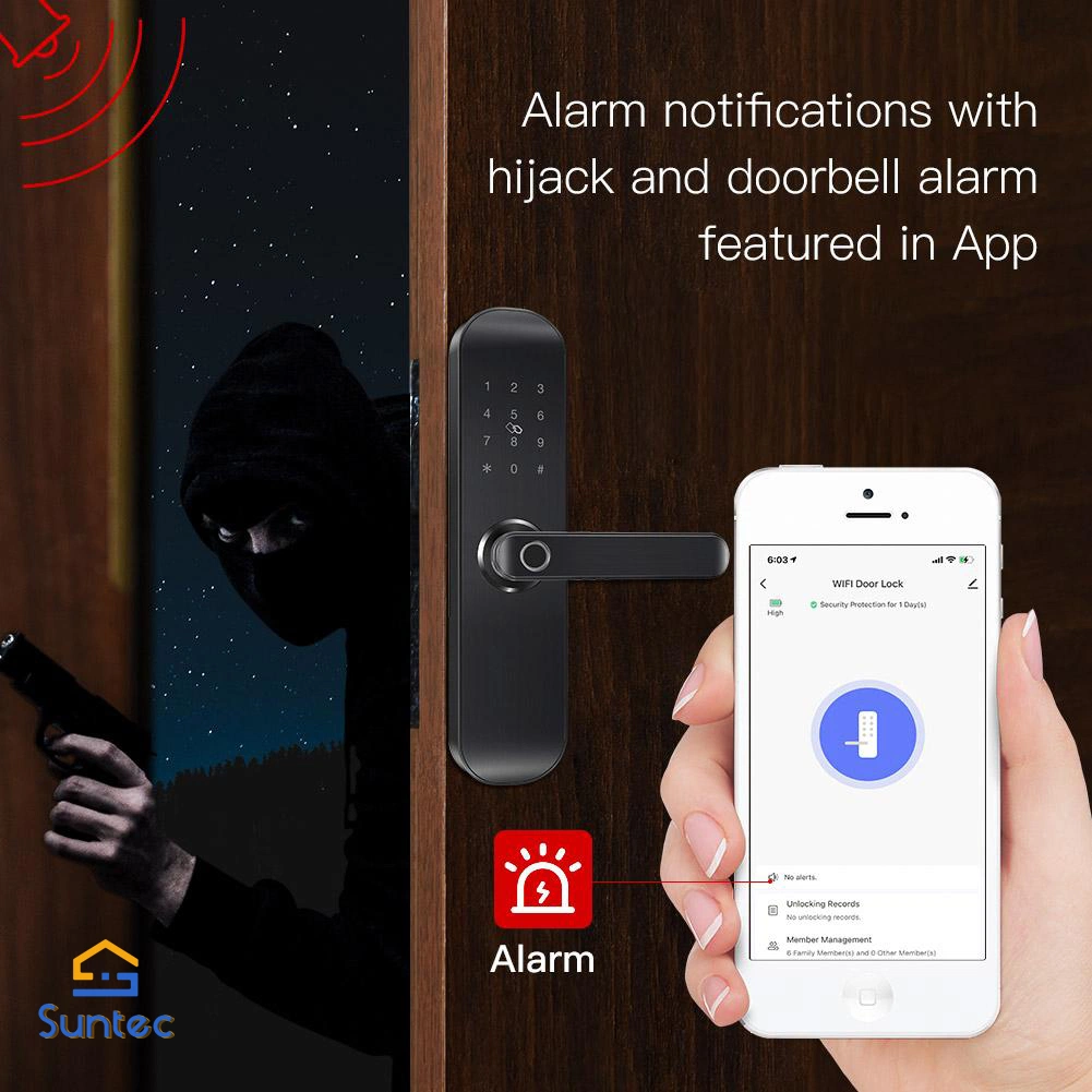 Touchscreen WiFi Enabled Deadbolt Works with Tuya Smart/Smart Life APP