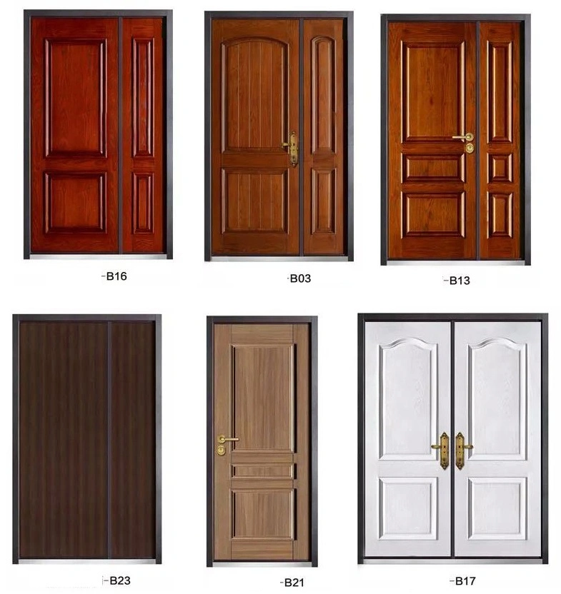 Main Luxury Aluminum Casting Door Designs Double Swing Open Steel Door 2 Leaves