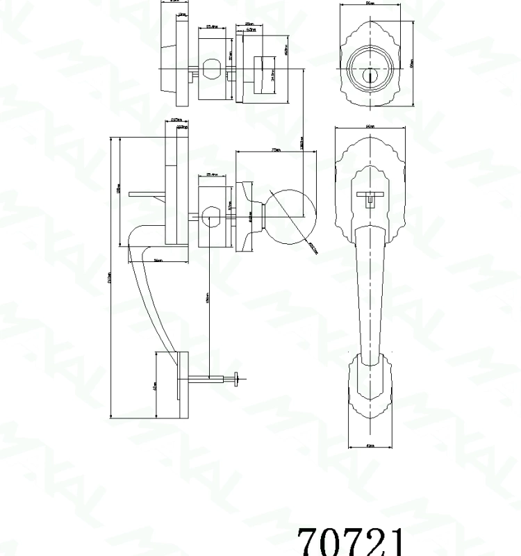 Luxury Custom Golden Door Handle Zinc Alloy Grip Set Lock