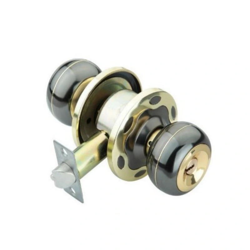 Security Cylindrical Keyed Ball Lock Antique Brass Design Entry Stainless Steel Knob Door Lock