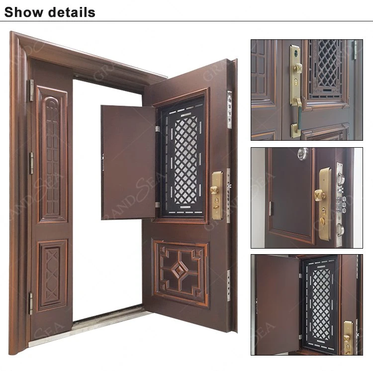 Luxurious Mortise Lock Entry Entrance Front Door Security Doors Homes Entrance Steel Doors for Home