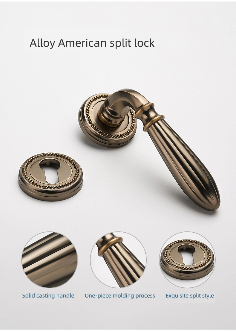 Zinc Alloy Antique Bronze Cylindrical Lock Door Knob for Interior Door