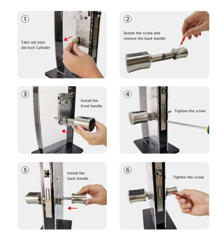 RFID Card Keyless Electronic Digital Cylinder Smart Door Lock with Ttlock APP