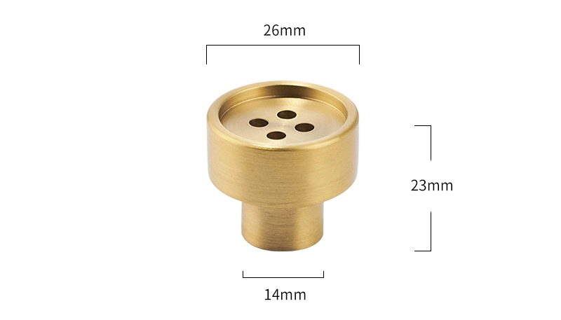 Koppalive Nordic Luxury Button Shaped Bedroom Furniture Cabinet Door Drawer Brass Knob