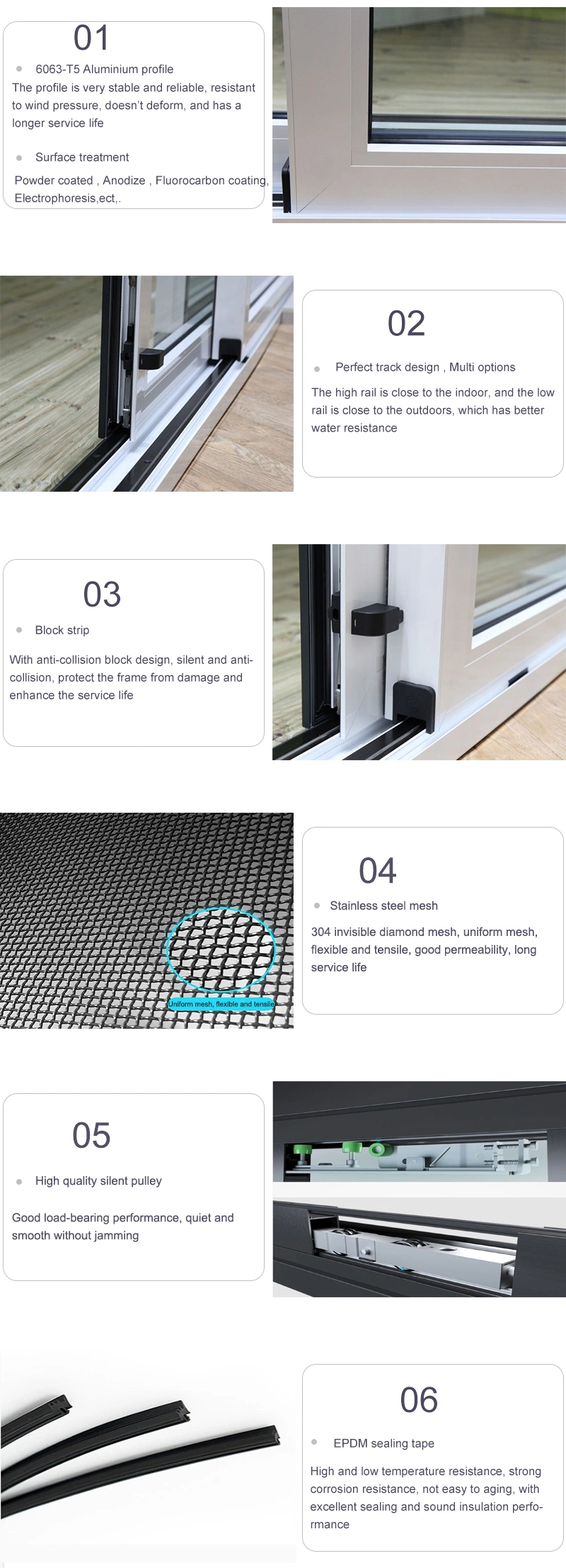 Modern Strong Thermal Broken White Aluminium Narrow Frame Large Glass Lift and Slide Sliding Doors with Smart Lock