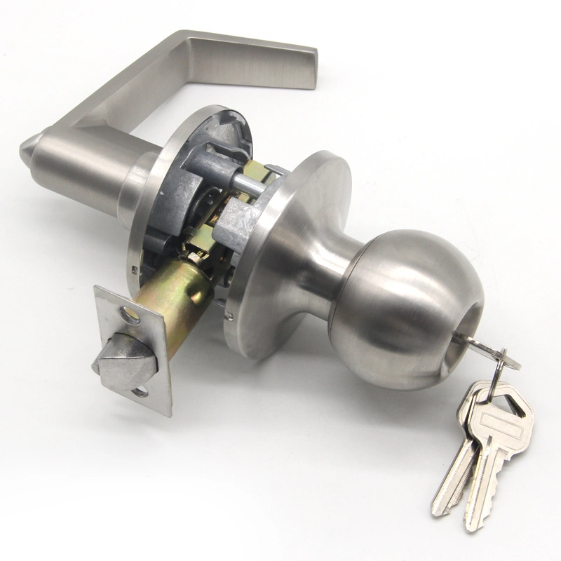 One Side Knob One Side Lever Handle Door Lock Steel Tubular Knob Lock