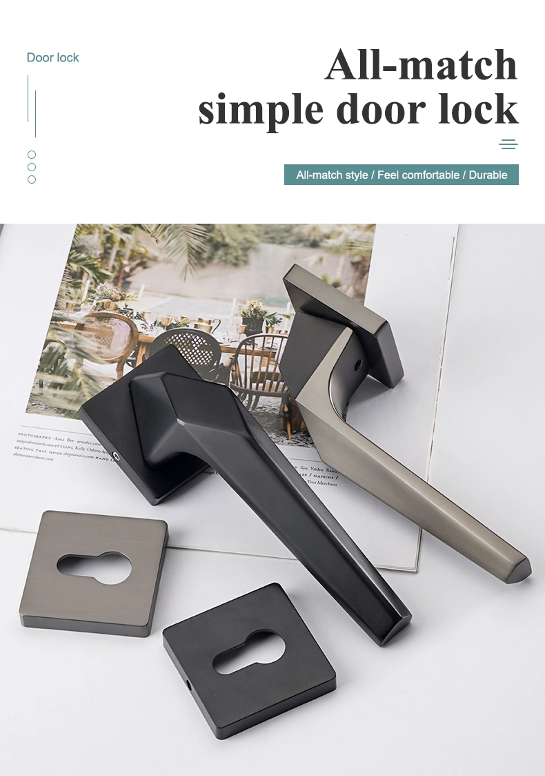 Wholesale American Style Zinc Alloy Black Handle Wooden Door Lever Handles Set