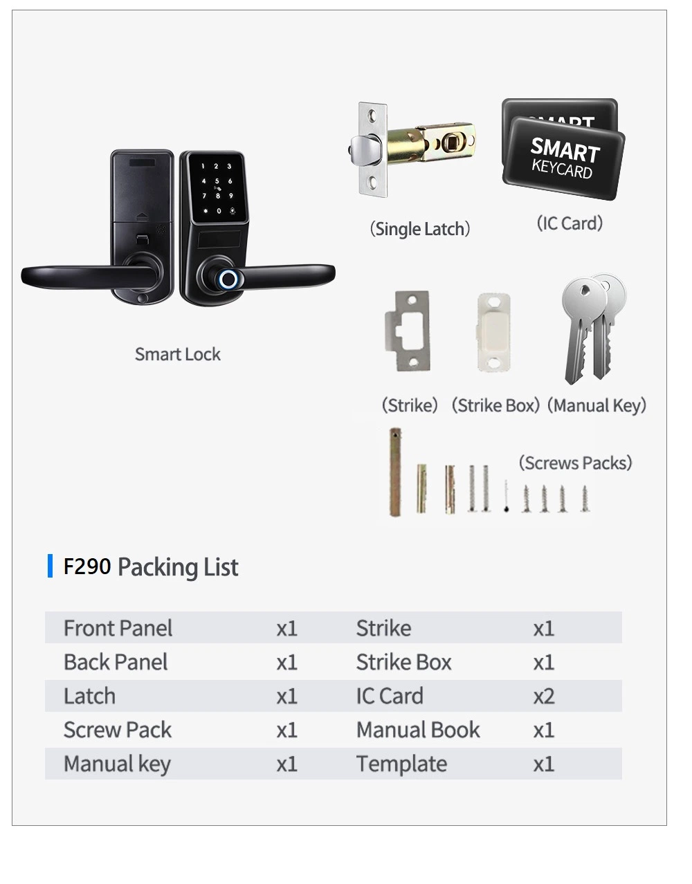 High Safety Smart Lock for Apartment Office Hotel Fingerprint Lock Doorbell