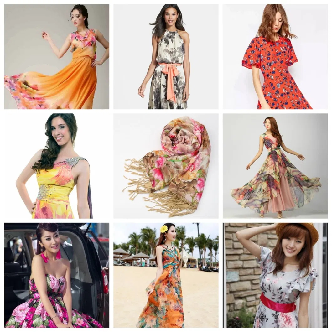 China Wholesale Fabric Polyester Digital Textile Printing Chiffon Fabric for Women Dress