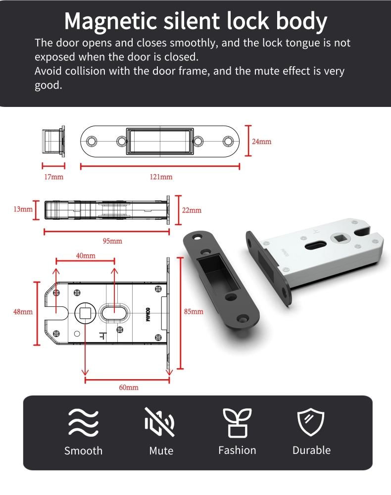 Customized Furniture Hardware Silver/Black Aluminium Door Handle Lock for Modern House