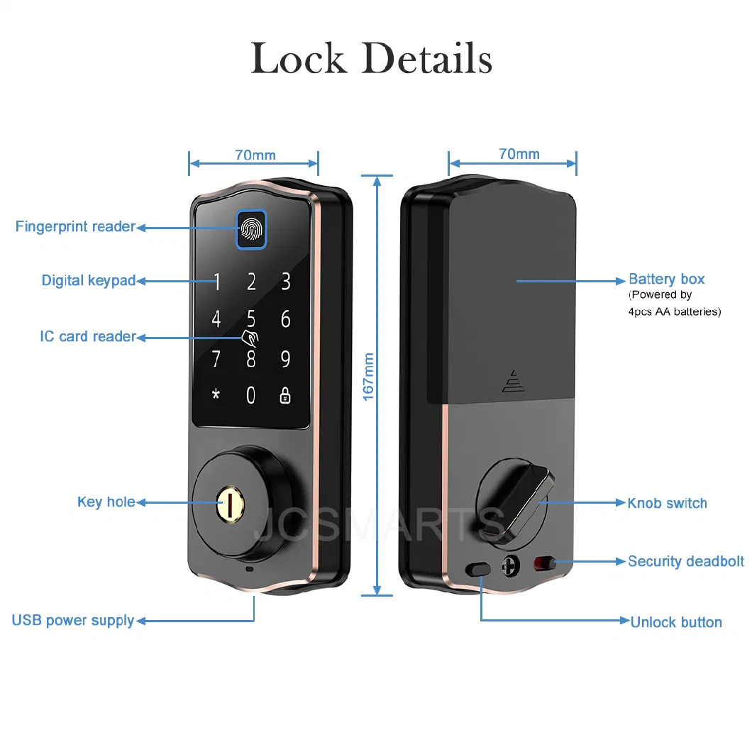 Good Quality Home Smart Deadbolt Electronic Digital Fingerprint Lock