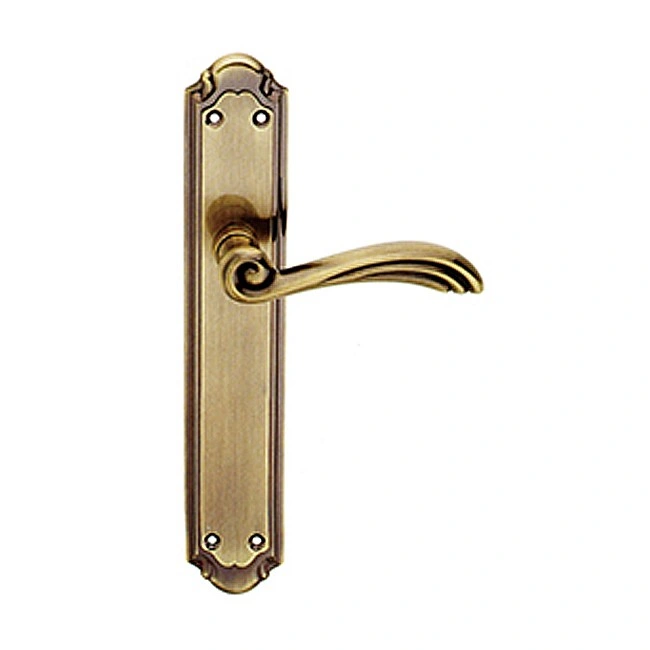 Interior Bedroom Door Cover Lock Lever Handles with Long Plate