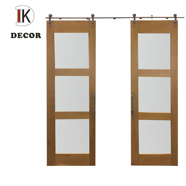 Construction Materials Modern Glazed Door Design Sound Proof Main Double Wooden Door