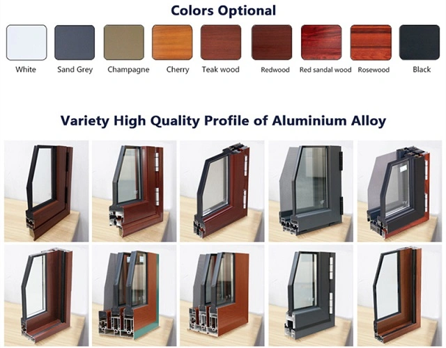 Home Office Interior Double Glazed Aluminium Window Tempered Glass Swing Door Comply with Smart Lock