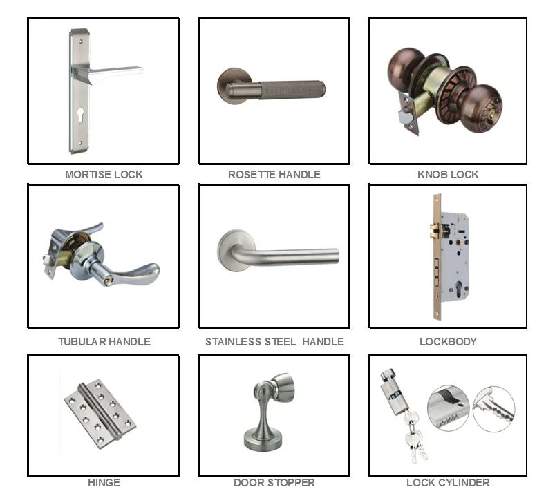 Modern Minimalist Style Door Lock Hardware Rosette Lever Handle